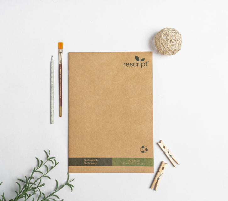 Recycled A4 Size 80 Pages Unruled Notebook