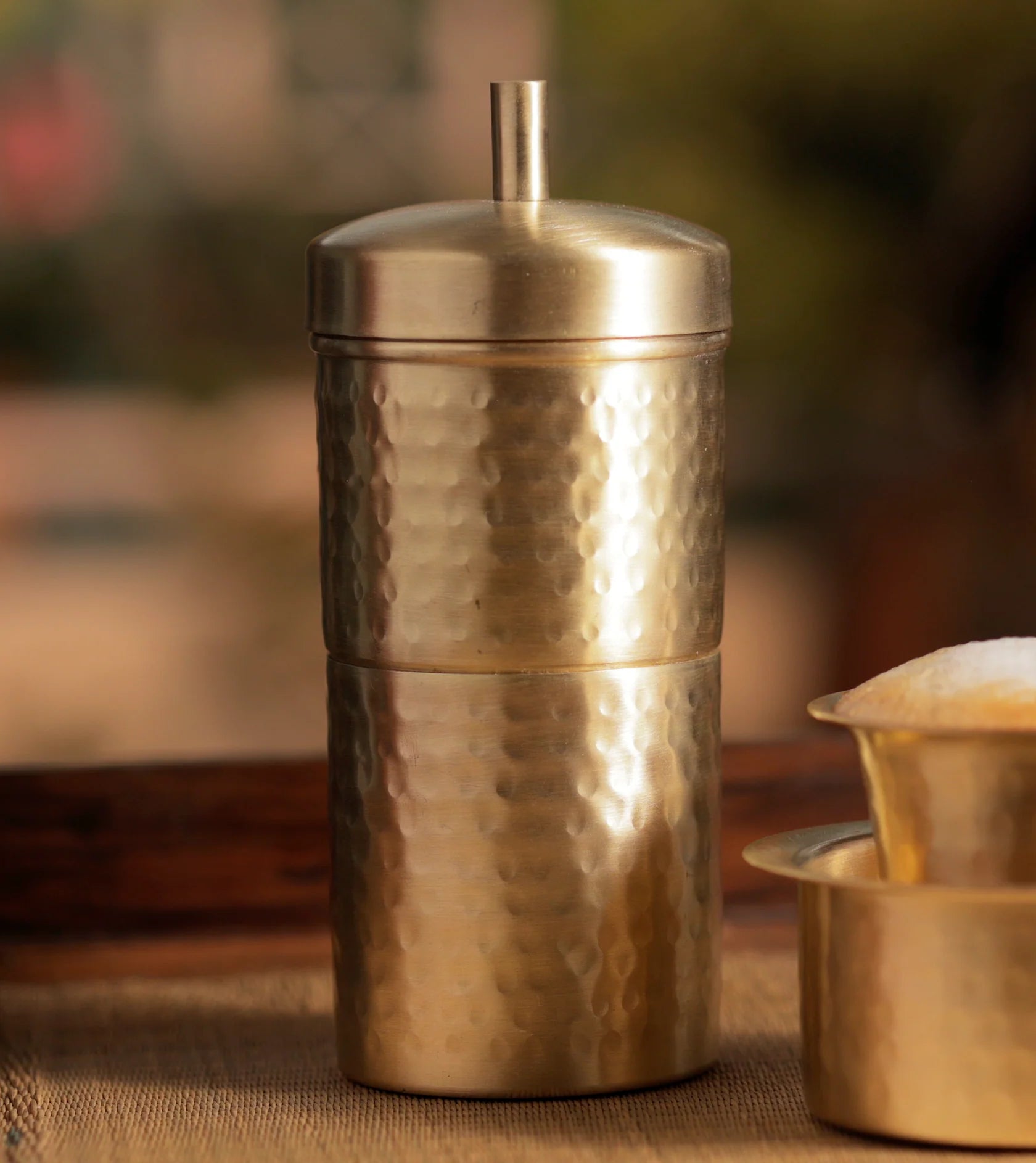 Hammered Brass South Indian Filter Matt Finish