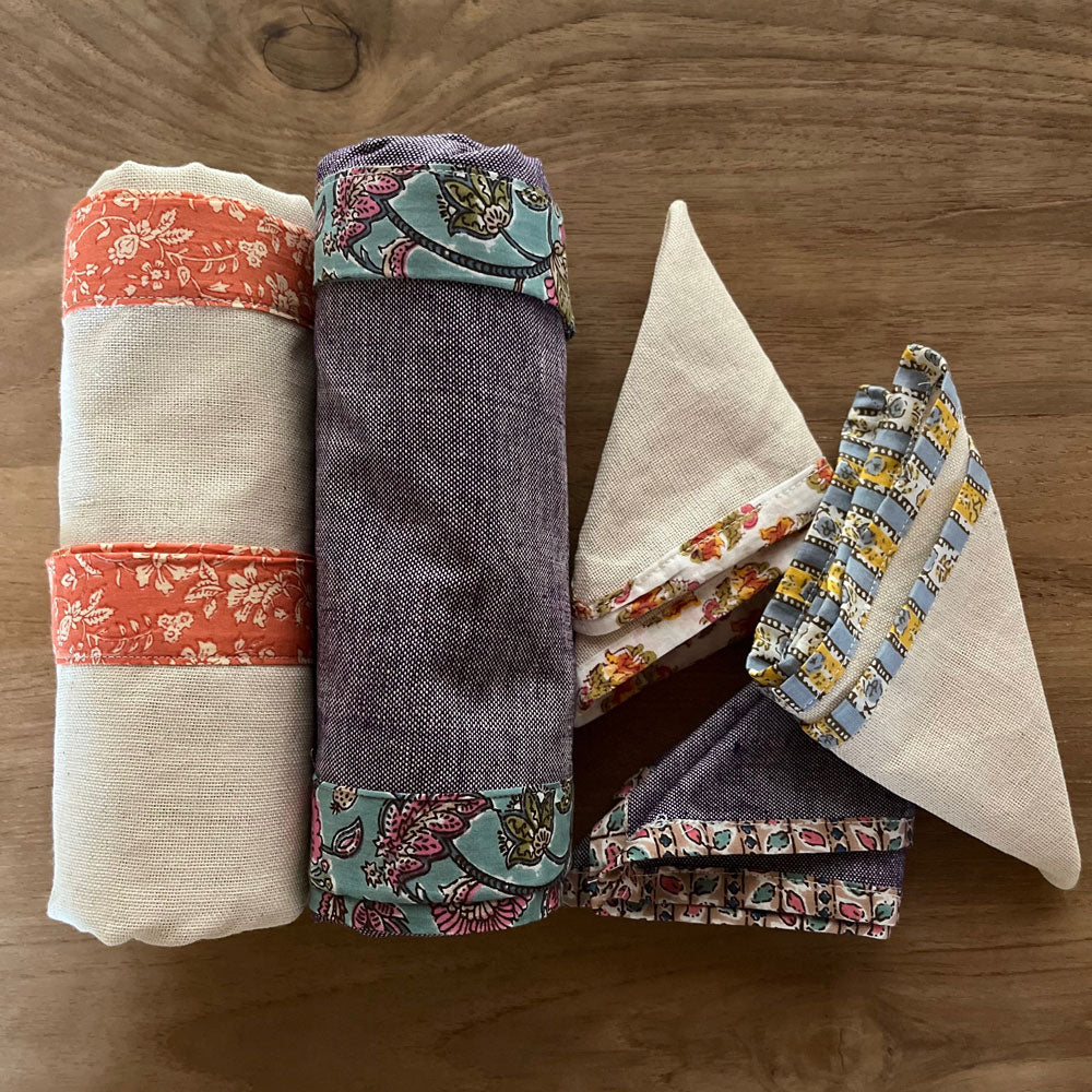 Handwoven Towels - Custom Border - Set of 1 Bath & 6 Face Towels