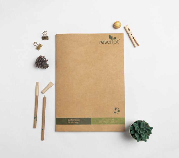 Recycled A4 Size 160 Pages Ruled Notebook