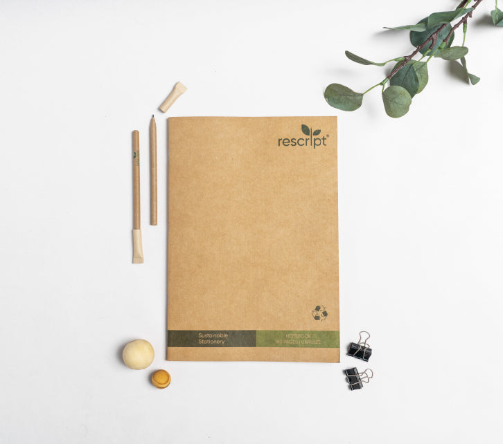 Recycled A4 Size 160 Pages Unruled Notebook