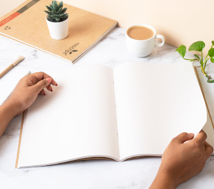 Recycled A4 Size 80 Pages Unruled Notebook