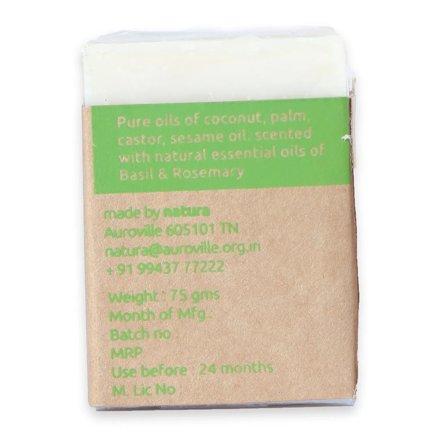 Basil & Rosemary Bath Soap / Spa Bar (75g)