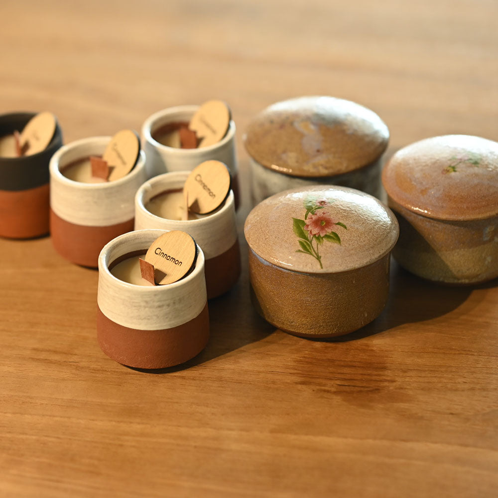 Custom Ceramic Candles with Lid - Soya Wax & Wooden Wick