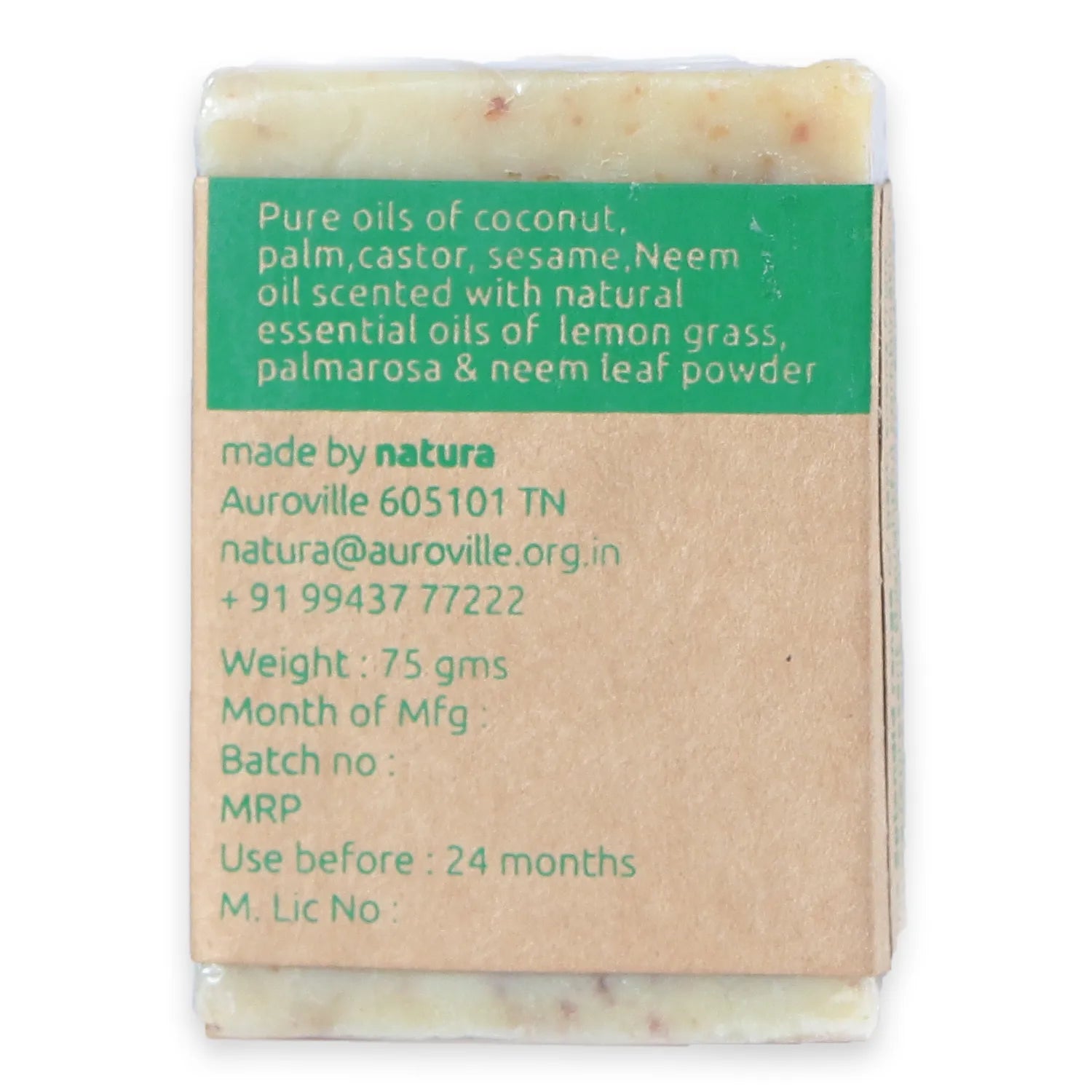 Moringa & Neem Bath Soap / Spa Bar (75g)
