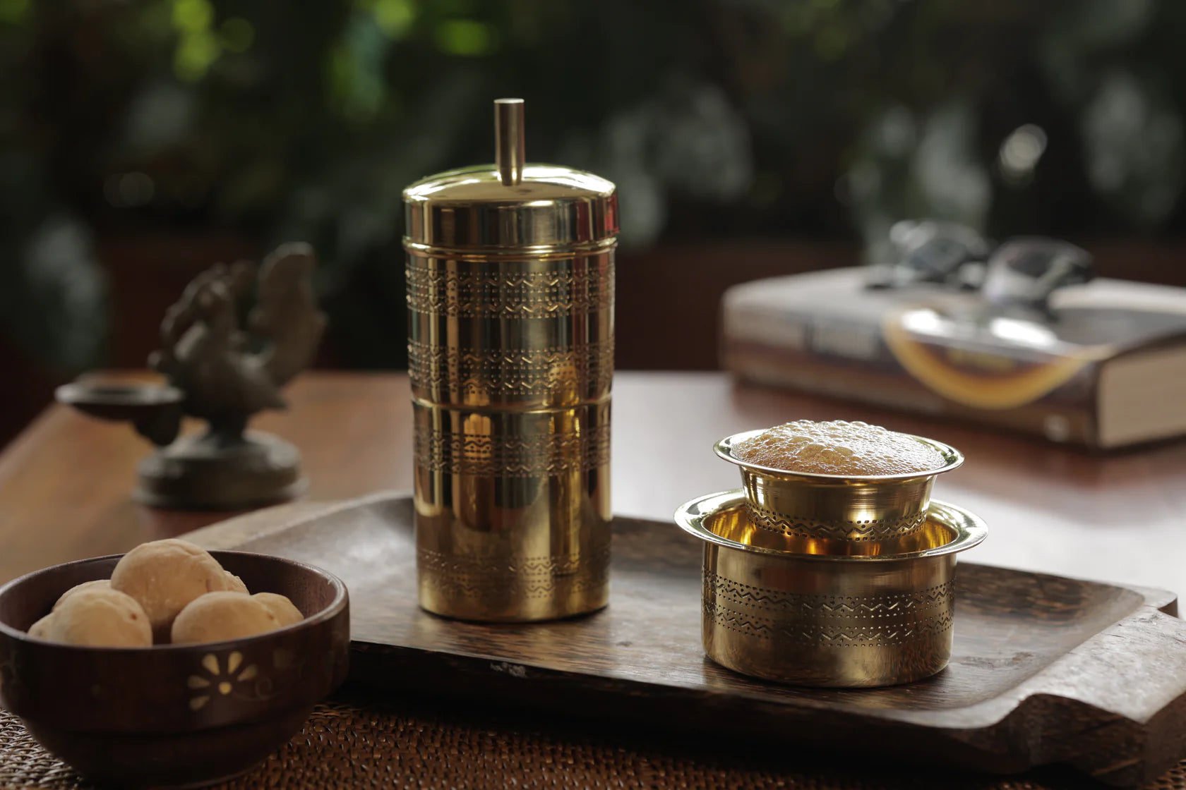 Glossy Etched Brass South Indian Filter