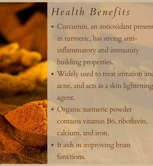 Pure Organic Turmeric Powder – 100% Natural