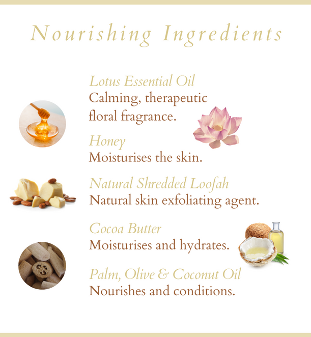 Lotus & Honey Shredded Loofah Exfoliating Soap