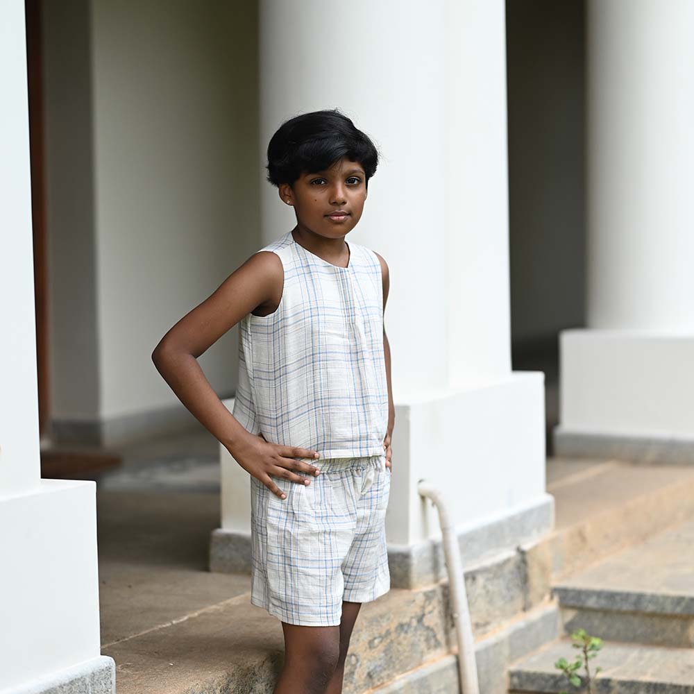 The Cotton Pintucks Top & Shorts Set for Little Adventurers