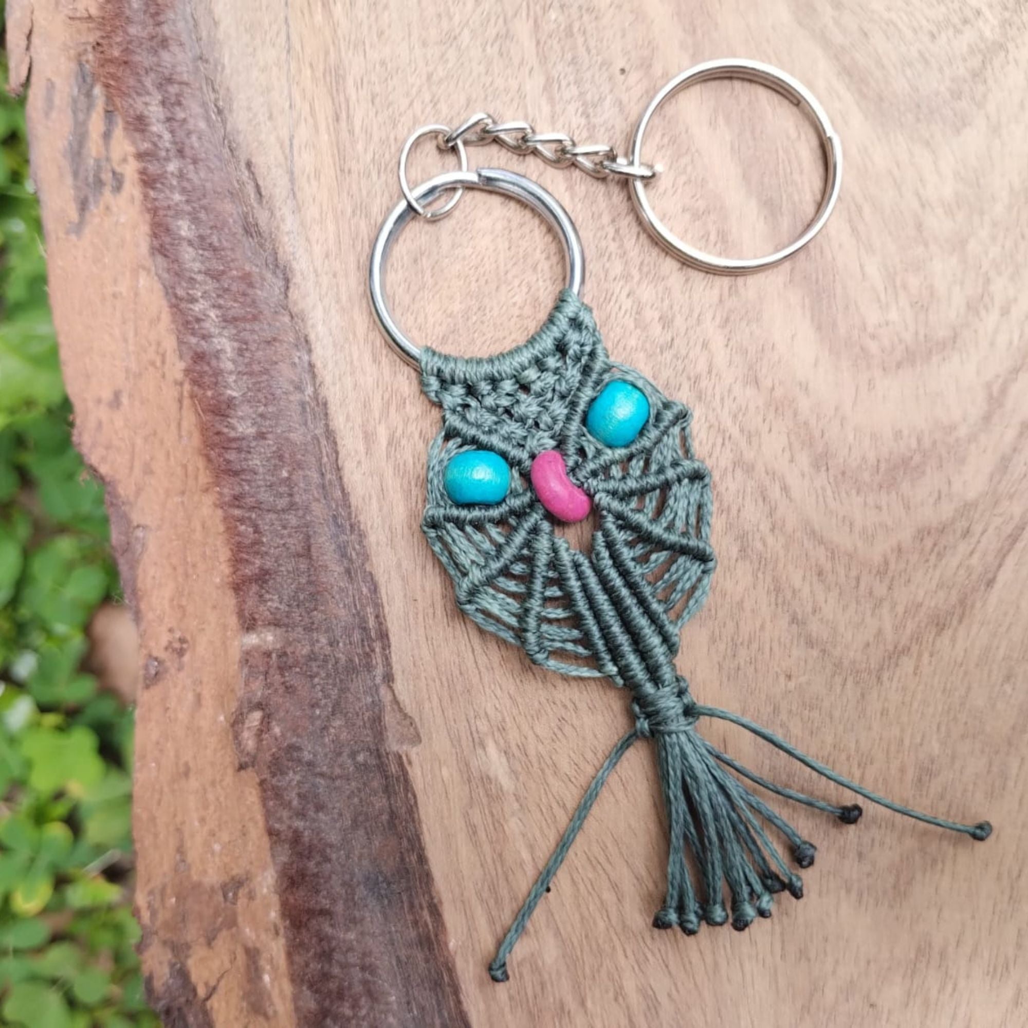 Macrame Owl Bag tag / Keychain