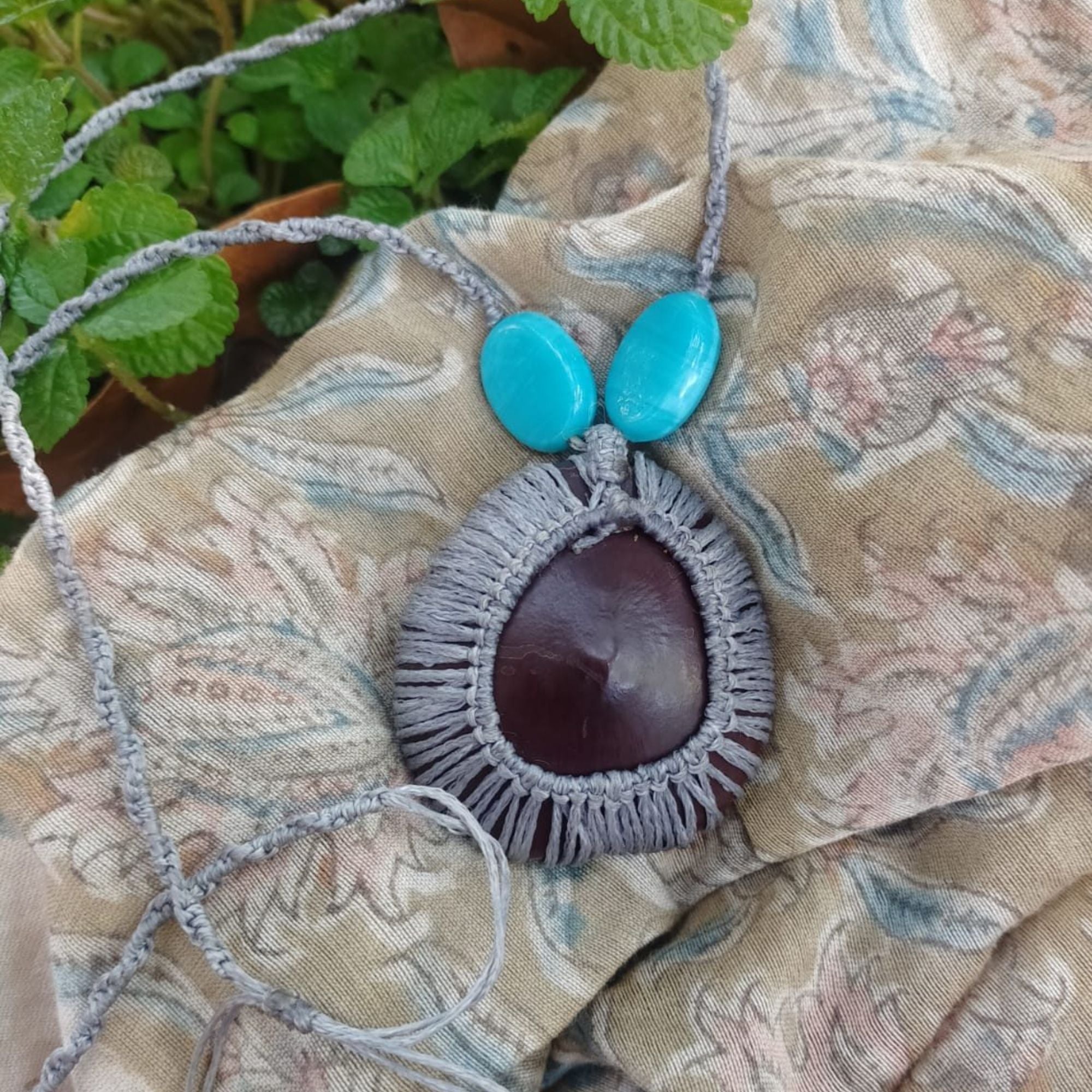 Macrame Seabean Necklace