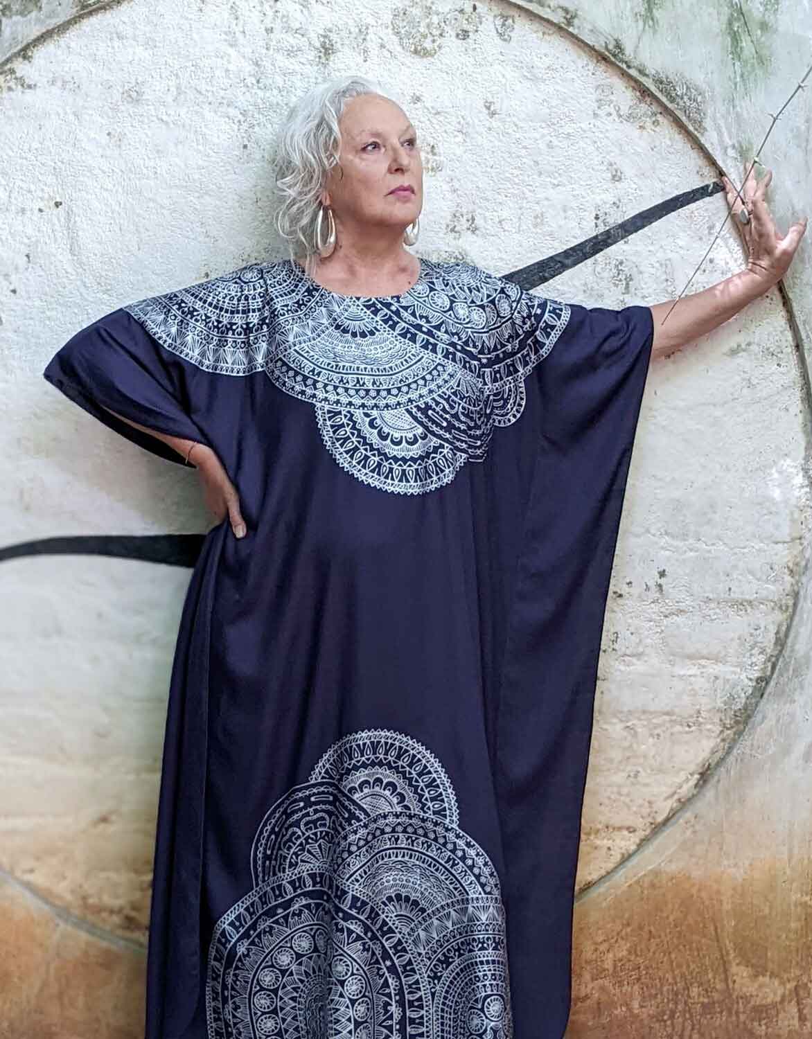 MANDALA KAFTAN NAVY BLUE