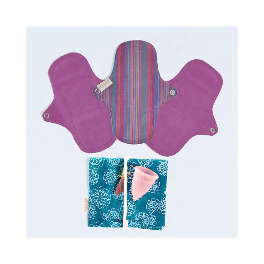 SheCup-Kit with Pantyliners Without PUL - Vibrant Organic