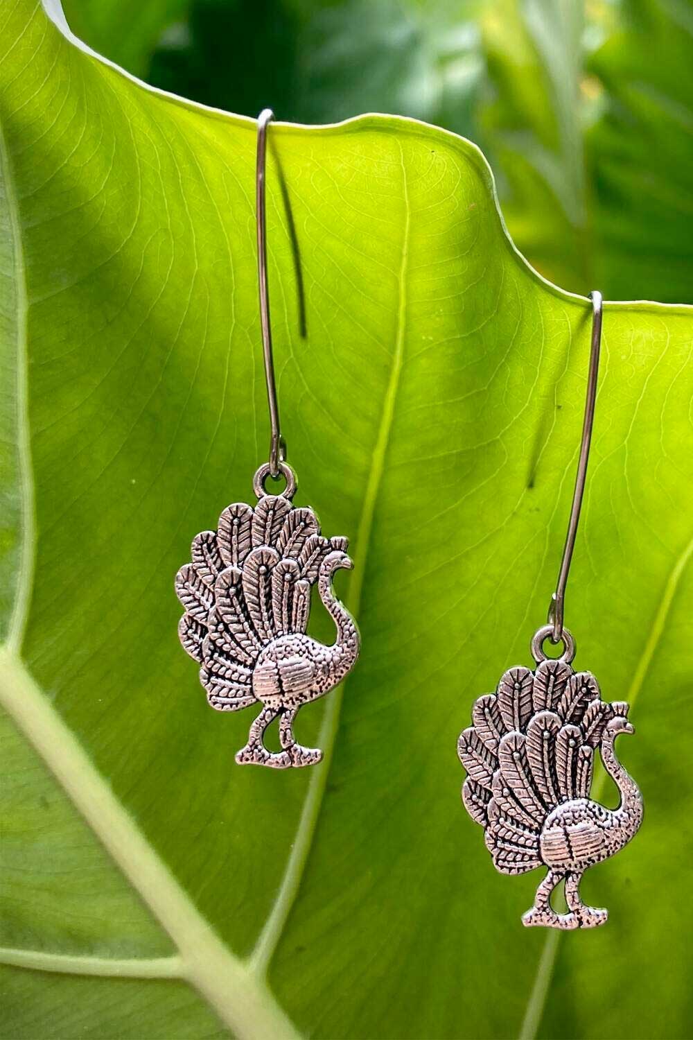 PEACOCK CHARMS EARRING