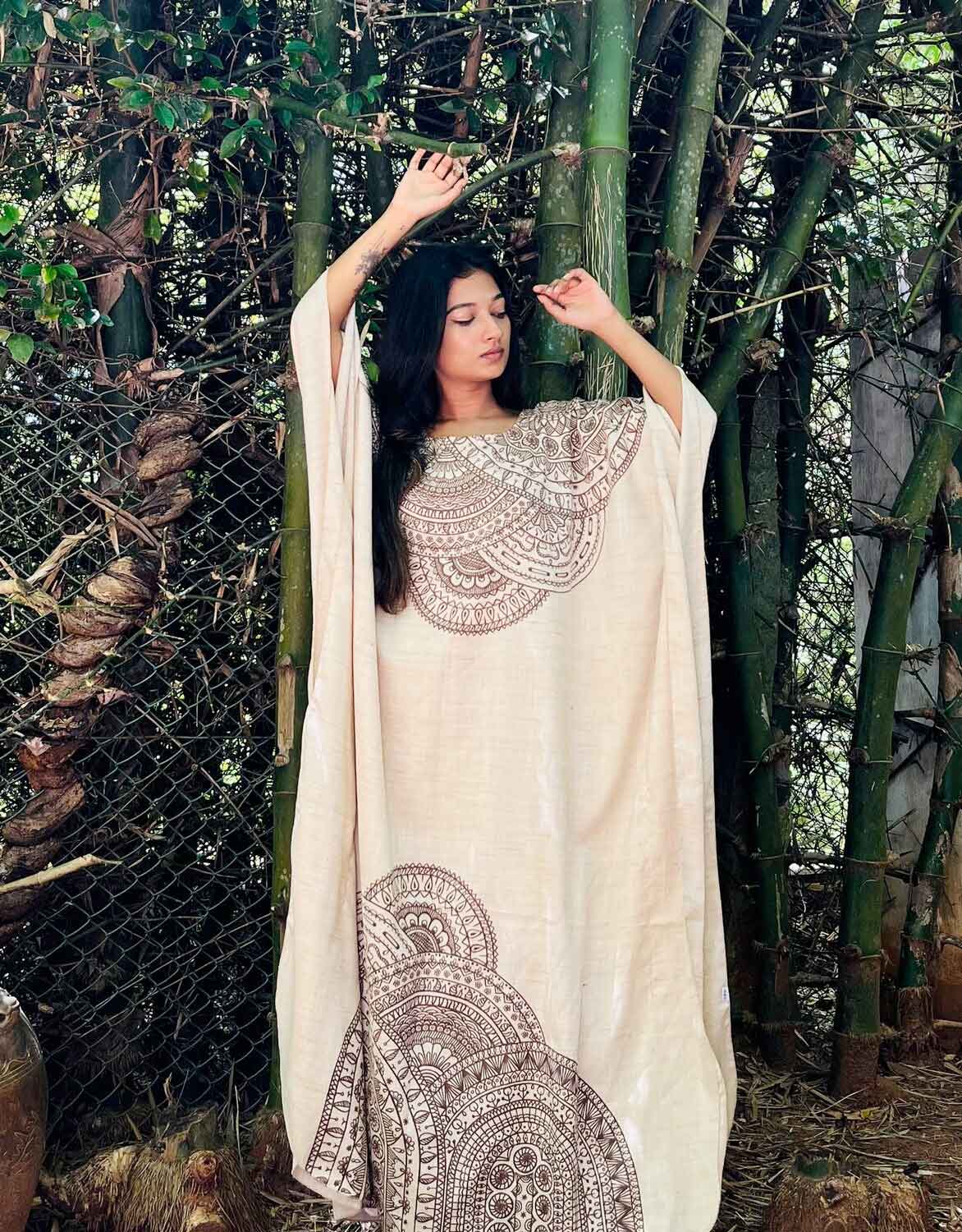 MANDALA KAFTAN NATURAL
