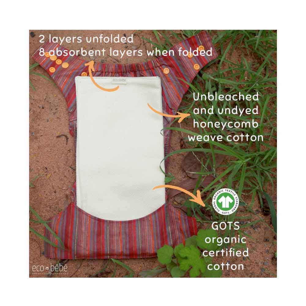 Eco Bébé Fold 'n' Fit - Night (3 per pack) Nappy Inserts