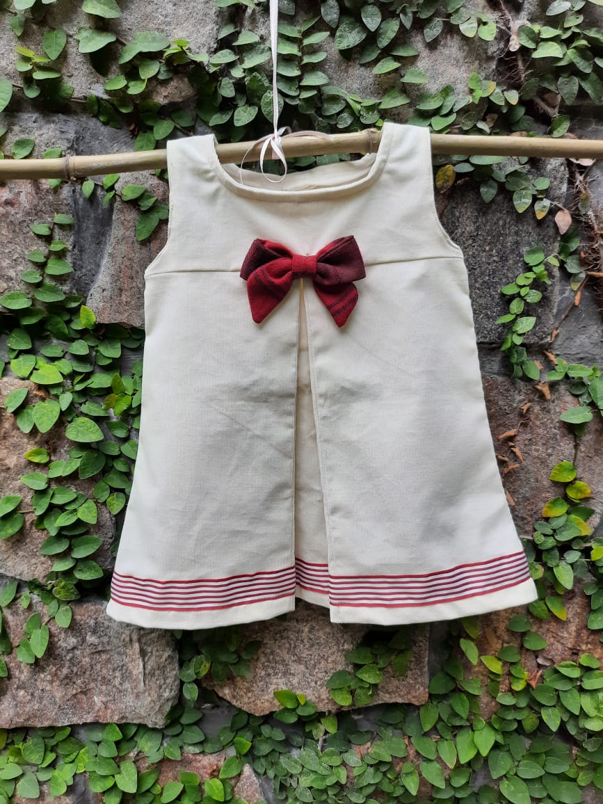 A-line dress in corduroy fabric-Size 16(12-18 months)