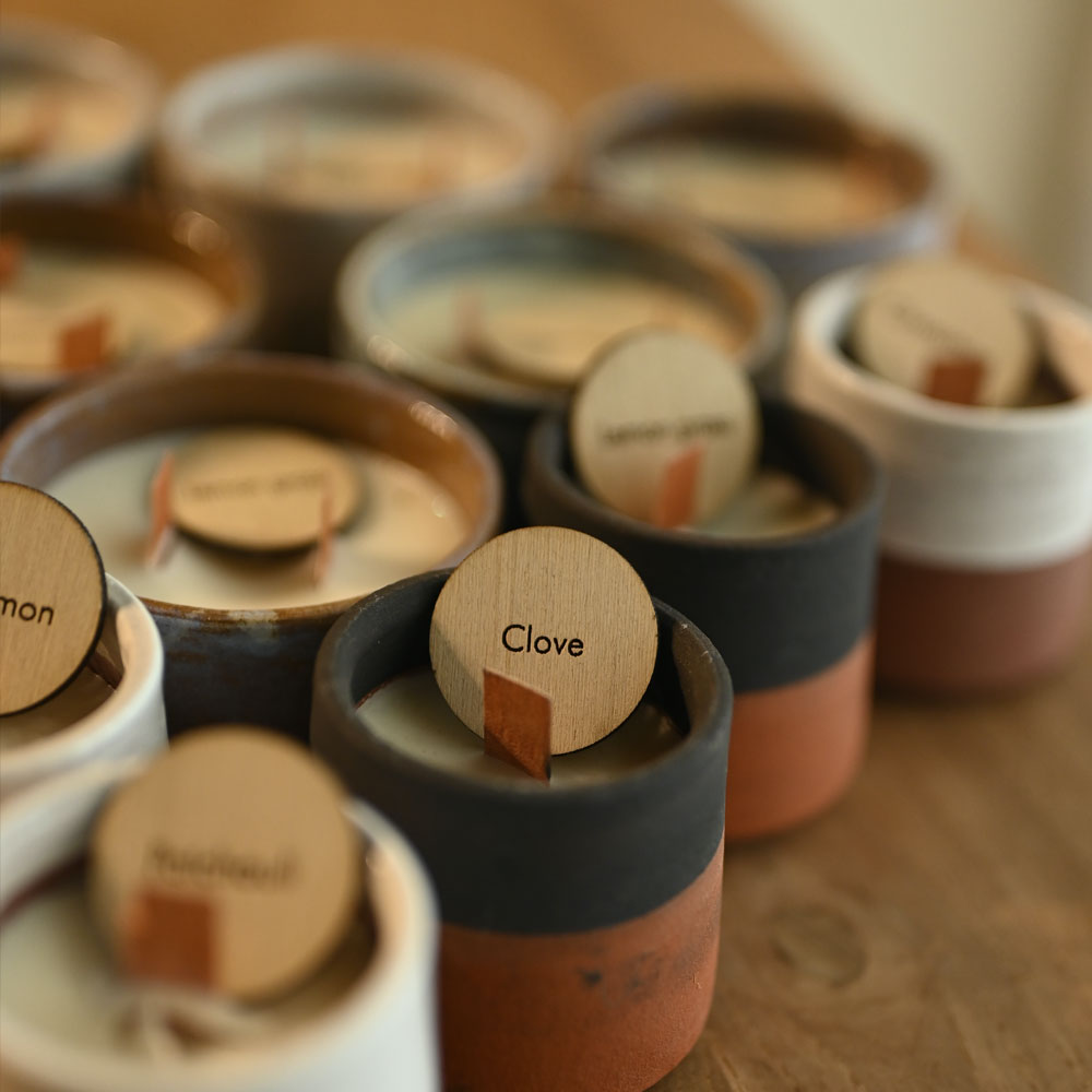 Custom Ceramic Candles - Soya Wax & Wooden Wicks