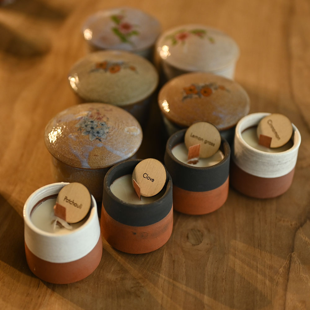 Custom Ceramic Candles with Lid - Soya Wax & Wooden Wick
