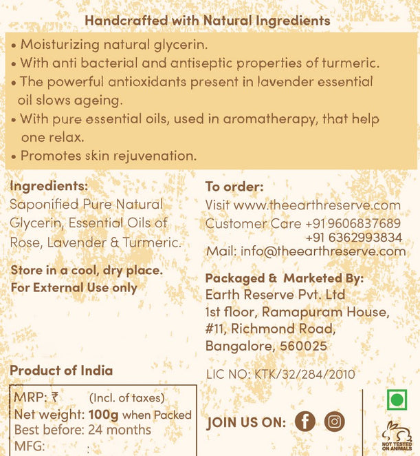 Lavender & Turmeric Infused Natural Glycerin Soap