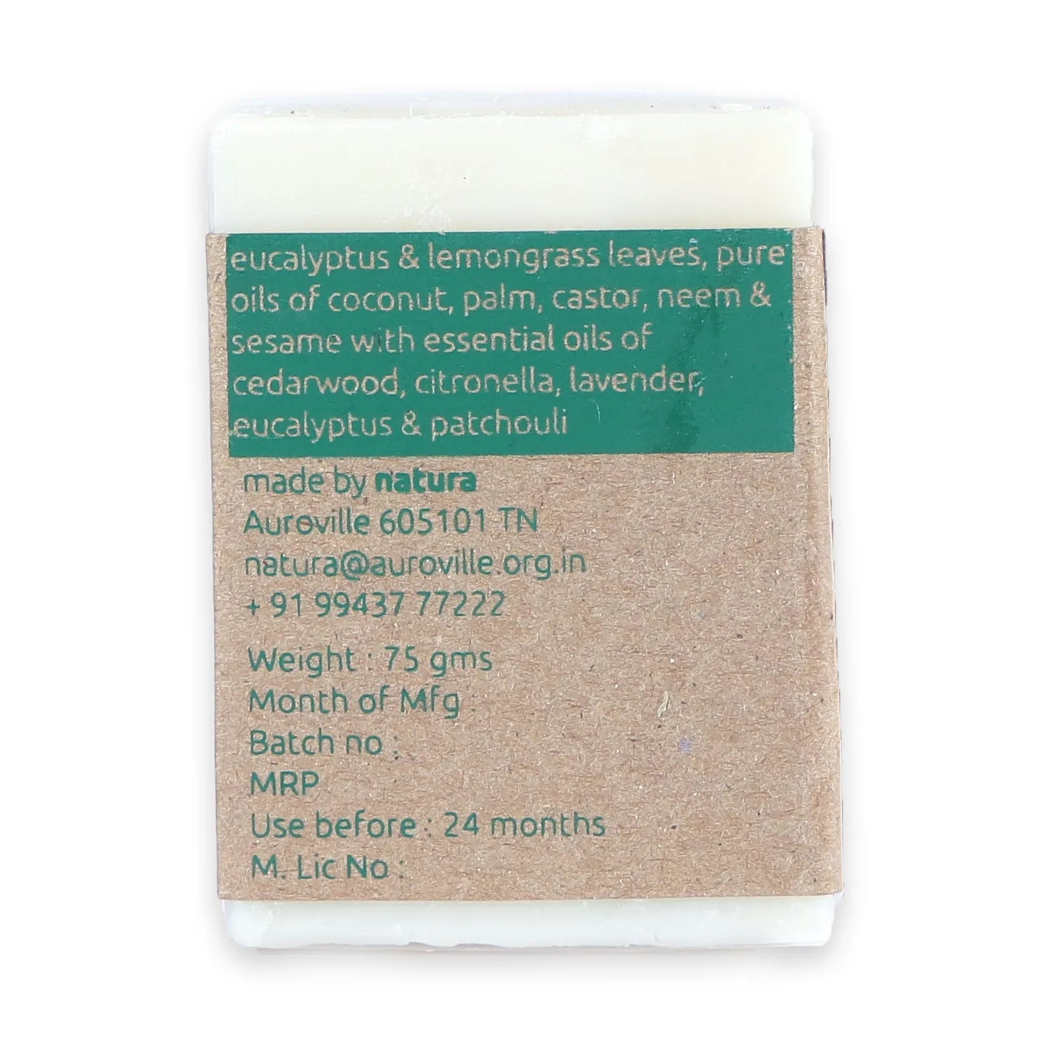 Eucalyptus & Citronella Bath Soap / Spa Bar (75g)