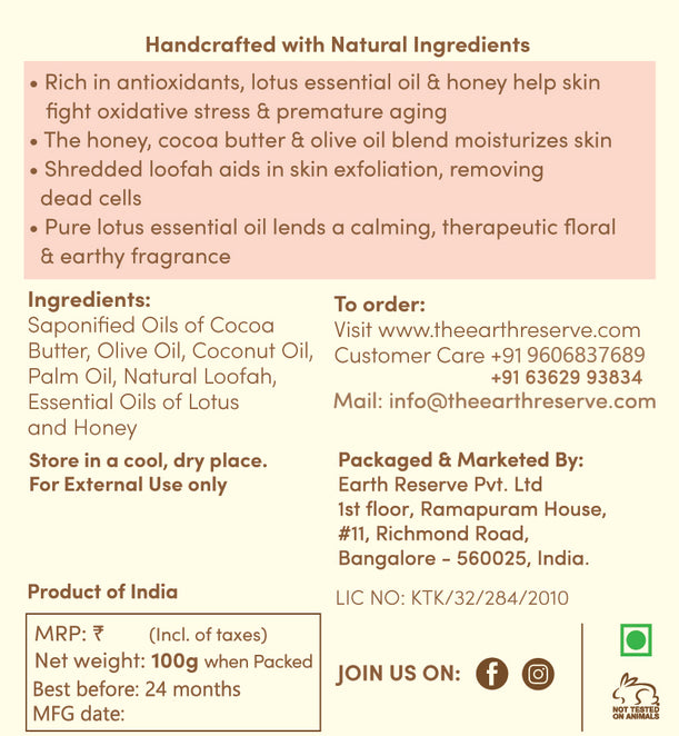 Lotus & Honey Shredded Loofah Exfoliating Soap