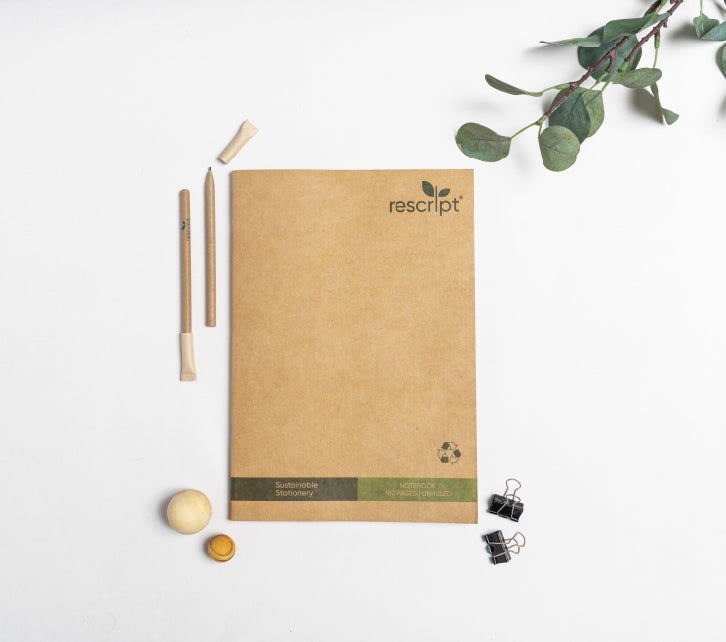 Recycled A4 Size 160 Pages Unruled Notebook