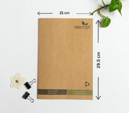 Recycled A4 Size 160 Pages Ruled Notebook