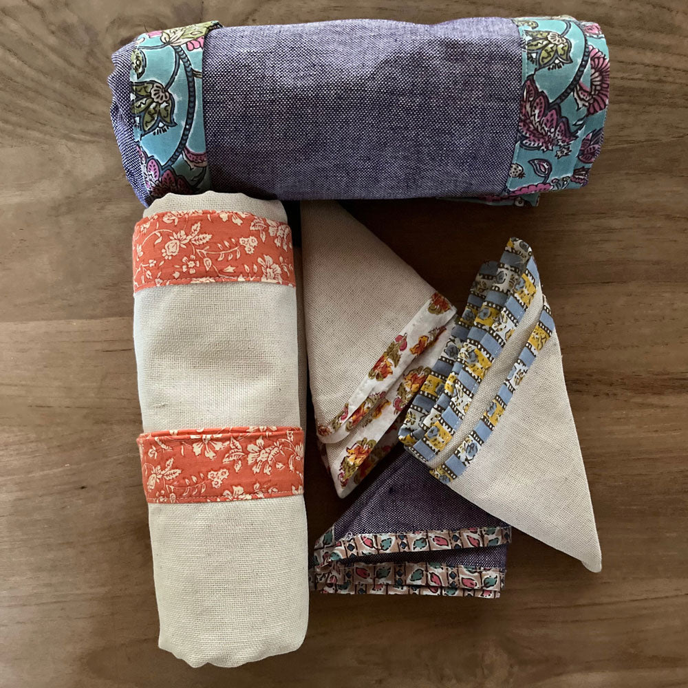 Handwoven Towels - Custom Border - Set of 1 Bath & 6 Face Towels