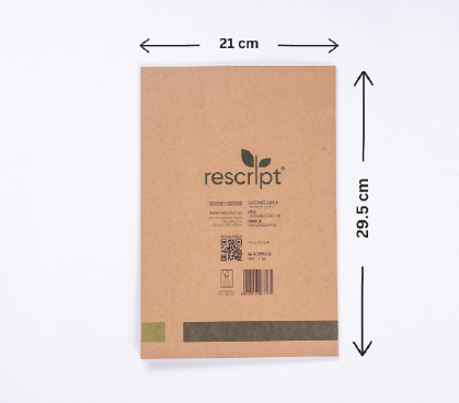 Recycled A4 Size 80 Pages Unruled Notebook