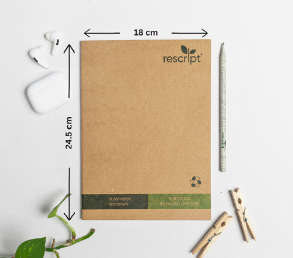 Recycled King Size 160 Pages Unruled Notebook