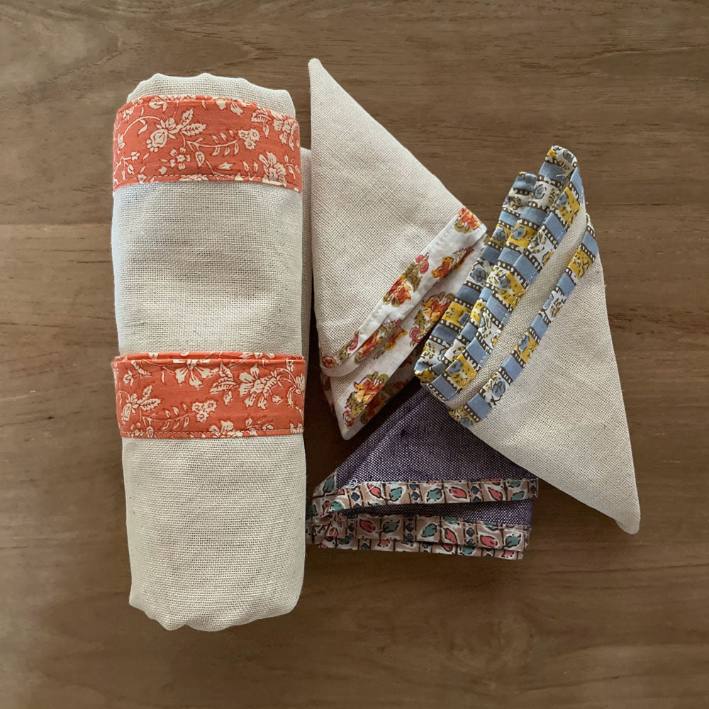 Handwoven Towels - Custom Border - Set of 1 Bath & 6 Face Towels