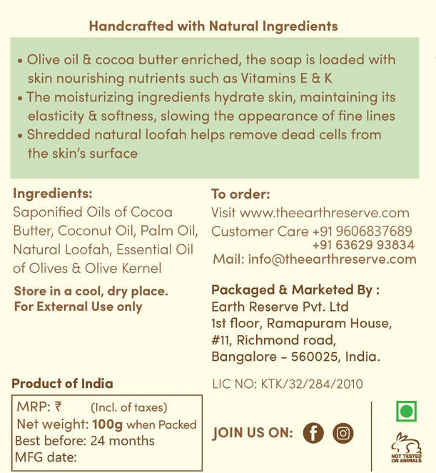 Olive & Shredded Loofah Exfoliating Soap