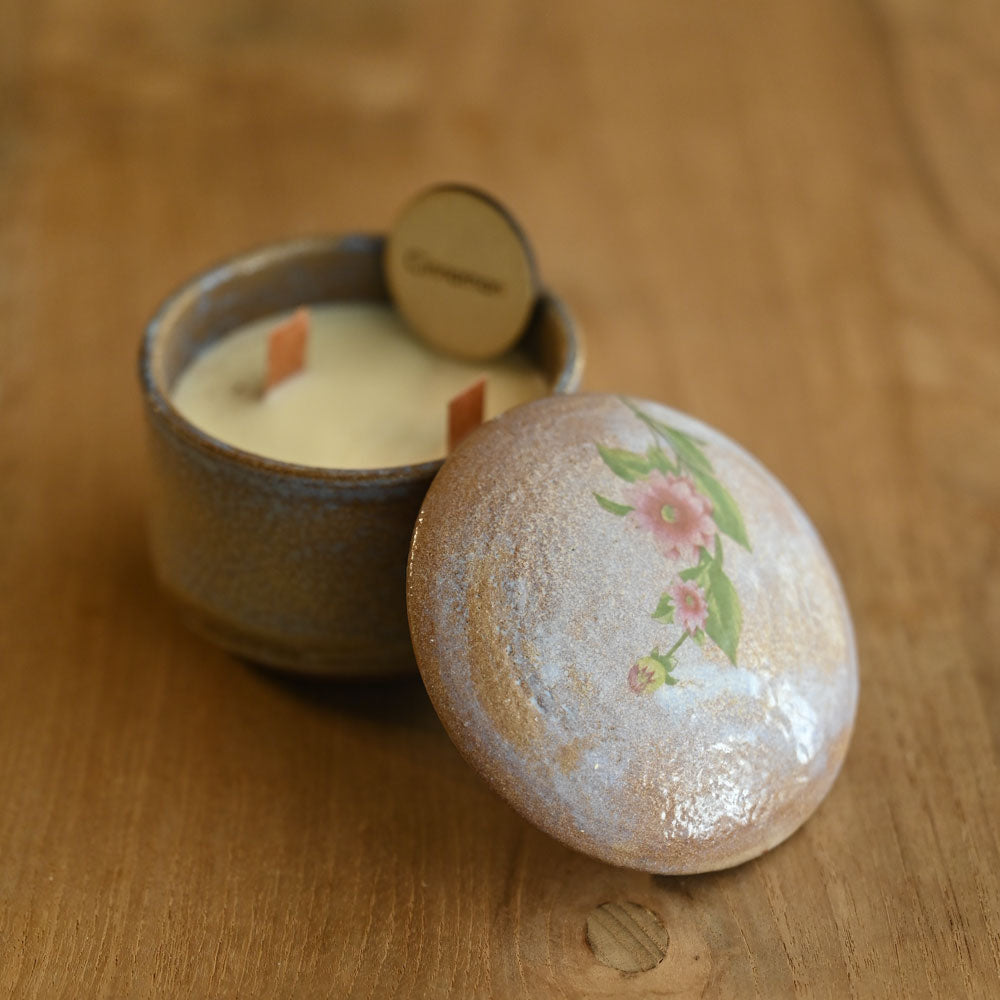 Custom Ceramic Candles with Lid - Soya Wax & Wooden Wick