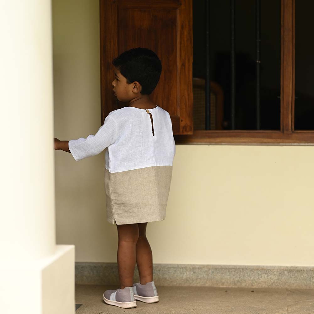 The Linen Colour Block Dress