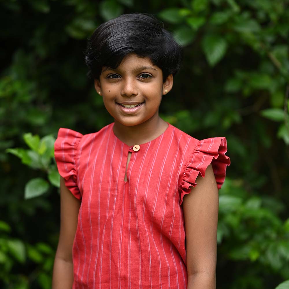 The Linen Ruffle Sleeve Top & Shorts Ensemble