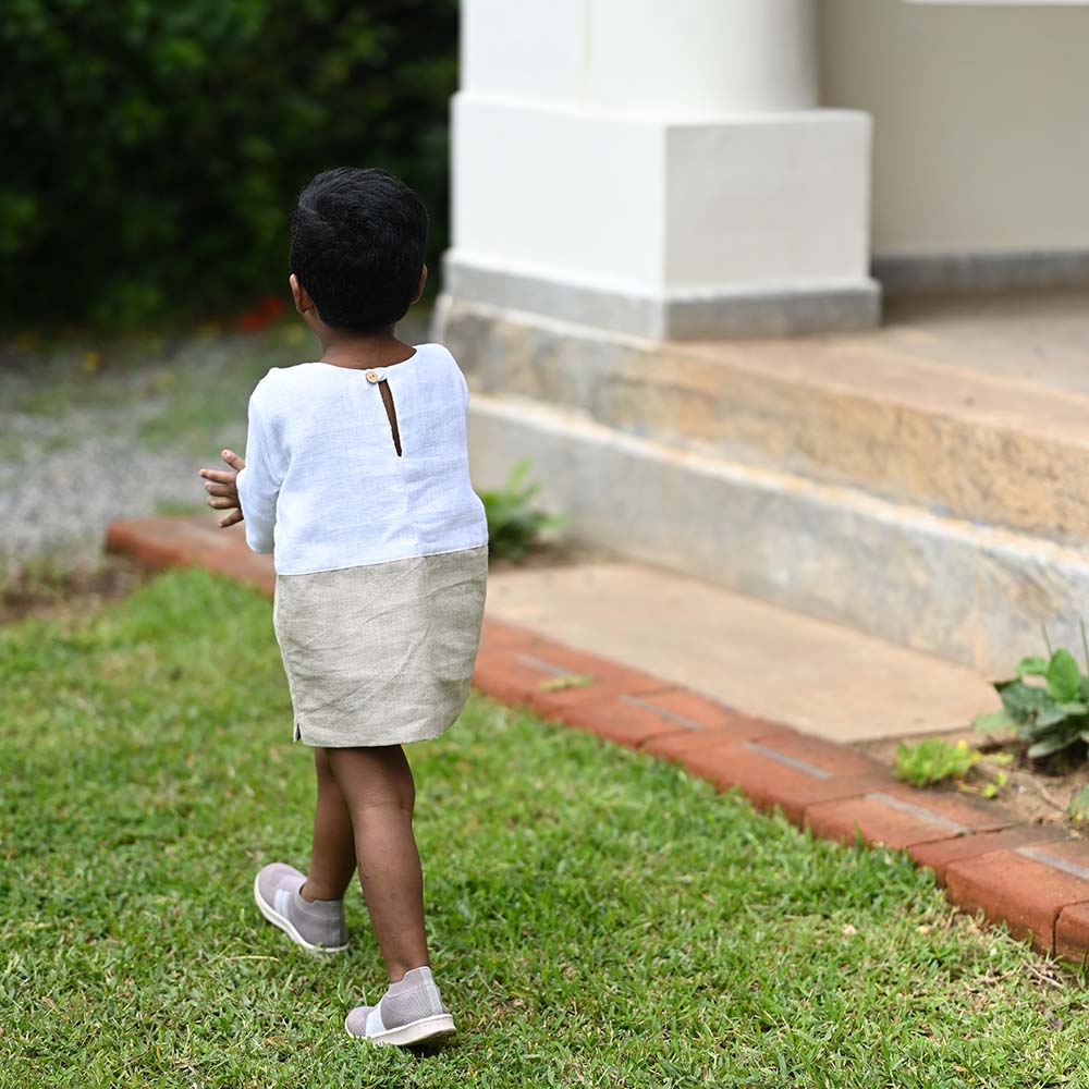 The Linen Colour Block Dress