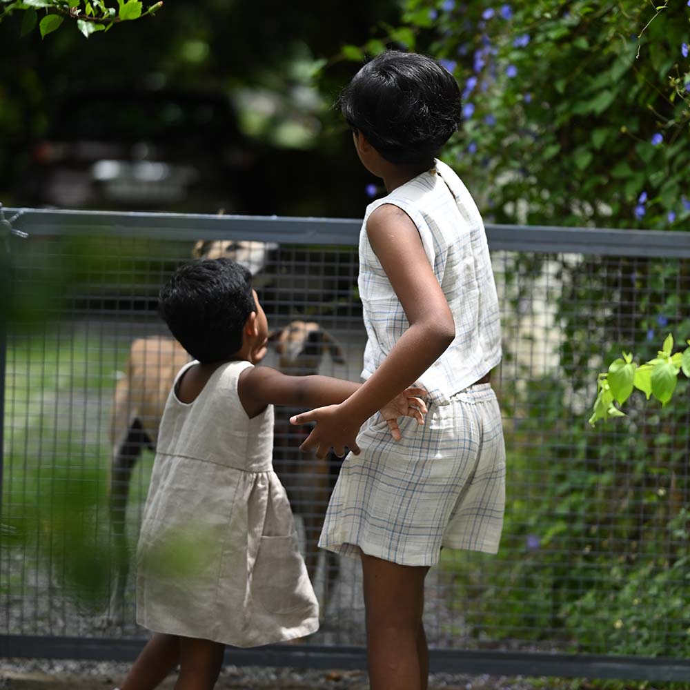 The Cotton Pintucks Top & Shorts Set for Little Adventurers