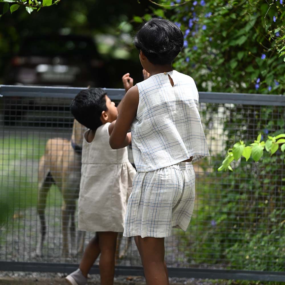 The Cotton Pintucks Top & Shorts Set for Little Adventurers