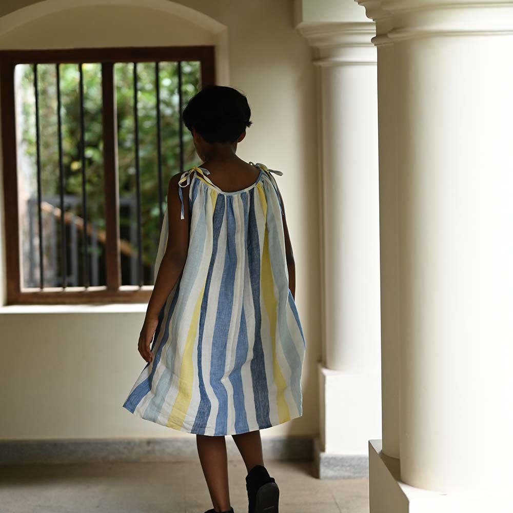 Vibrant Shoulder Tie-Up Dress for Young Spirits