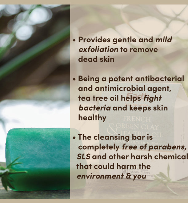 French Green Clay & Tea Tree Oil Natural Glycerin Soap