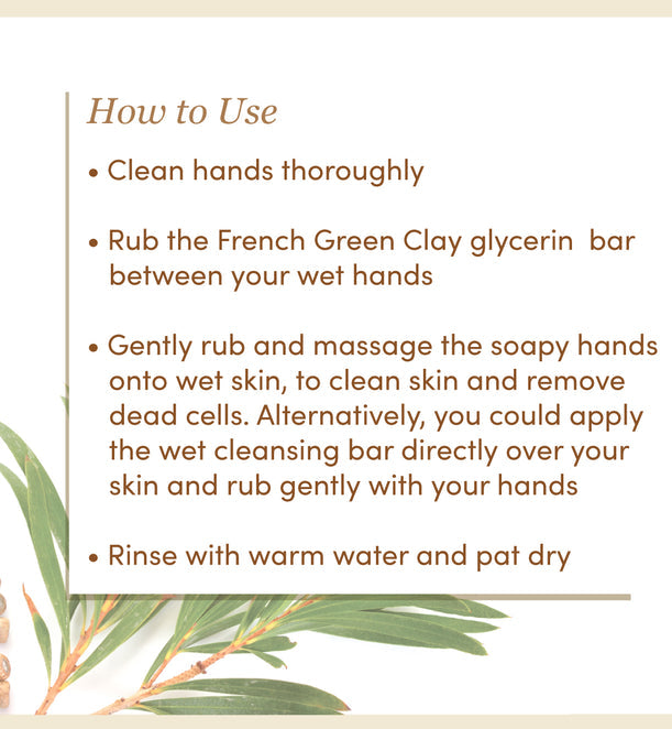 French Green Clay & Tea Tree Oil Natural Glycerin Soap