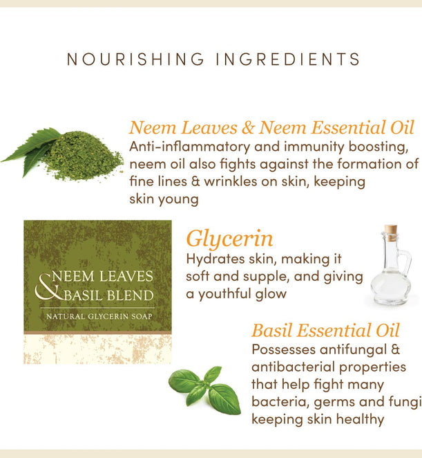 Neem leaves and Basil blend Natural Glycerin Soap