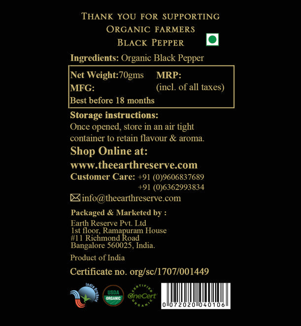 Organic Black Pepper  – Pure & Unadulterated