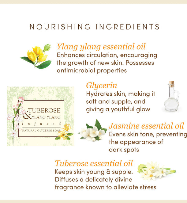 Tuberose & Ylang Ylang Soap | SLS & Paraben Free │Glycerin Rich