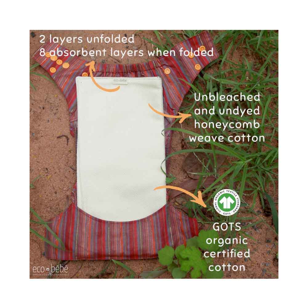 Eco Bébé Fold 'n' Fit - Day ( 3 per pack) Nappy Inserts