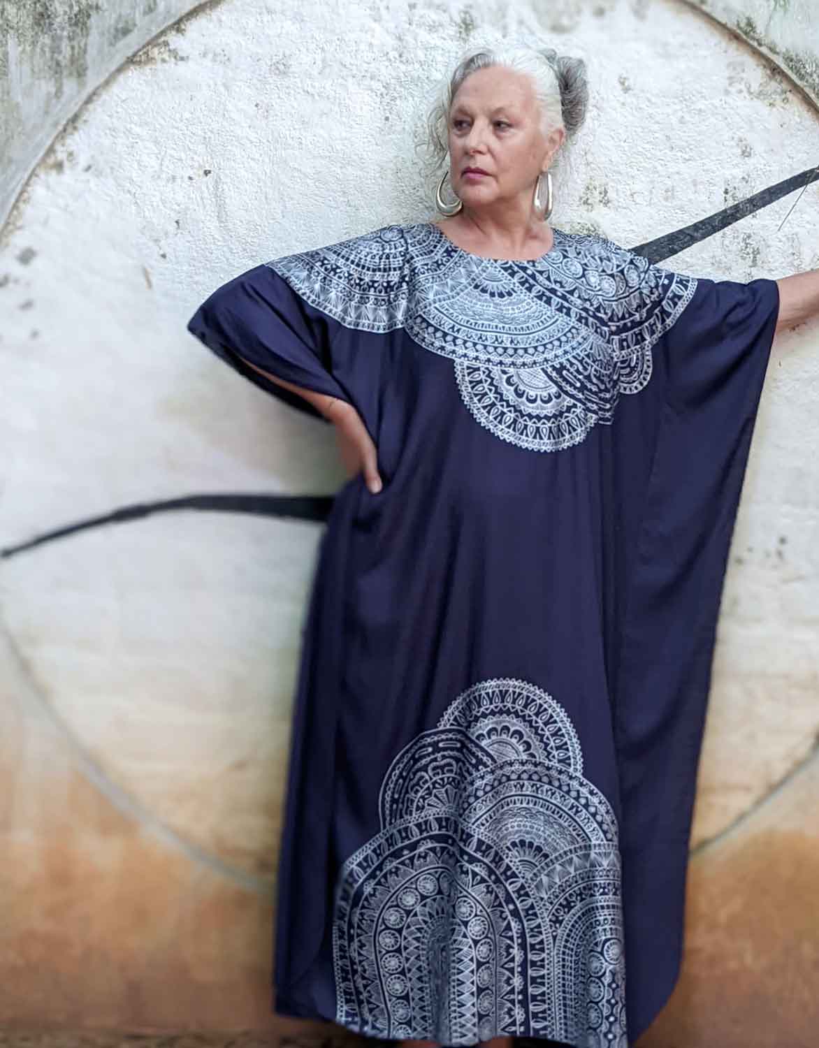 MANDALA KAFTAN NAVY BLUE