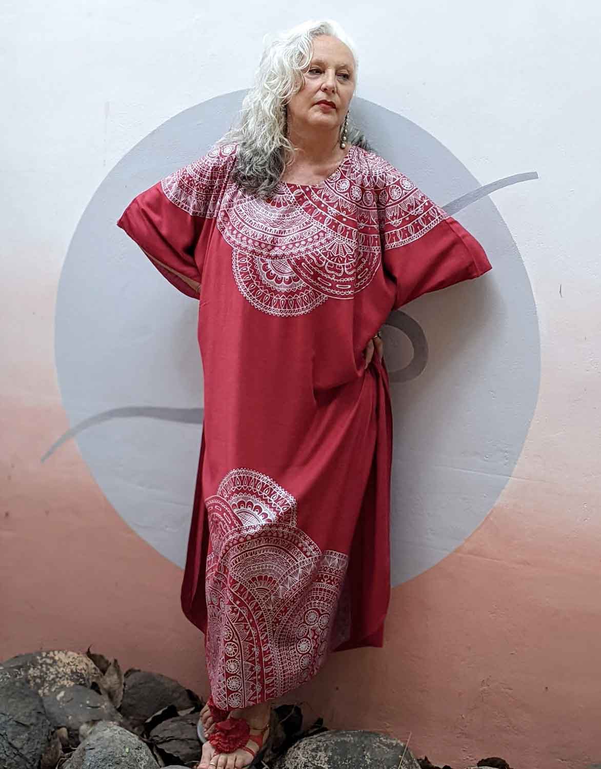 MANDALA KAFTAN RED