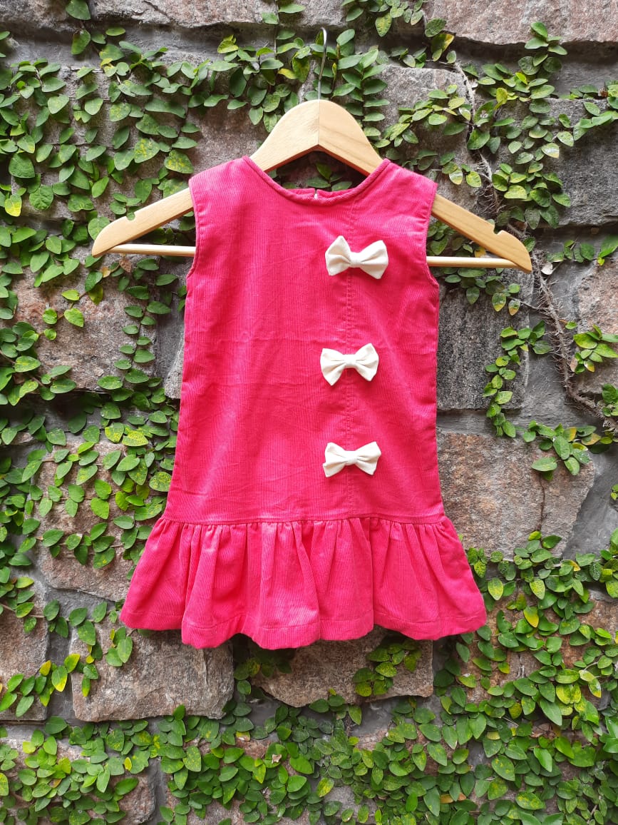 Hot Pink Corduroy Dress - Size 20 (3 years)