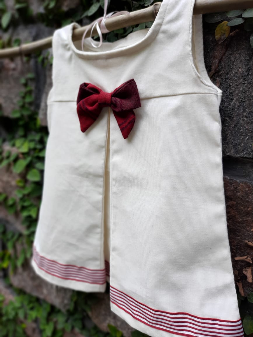 A-line dress in corduroy fabric-Size 16(12-18 months)